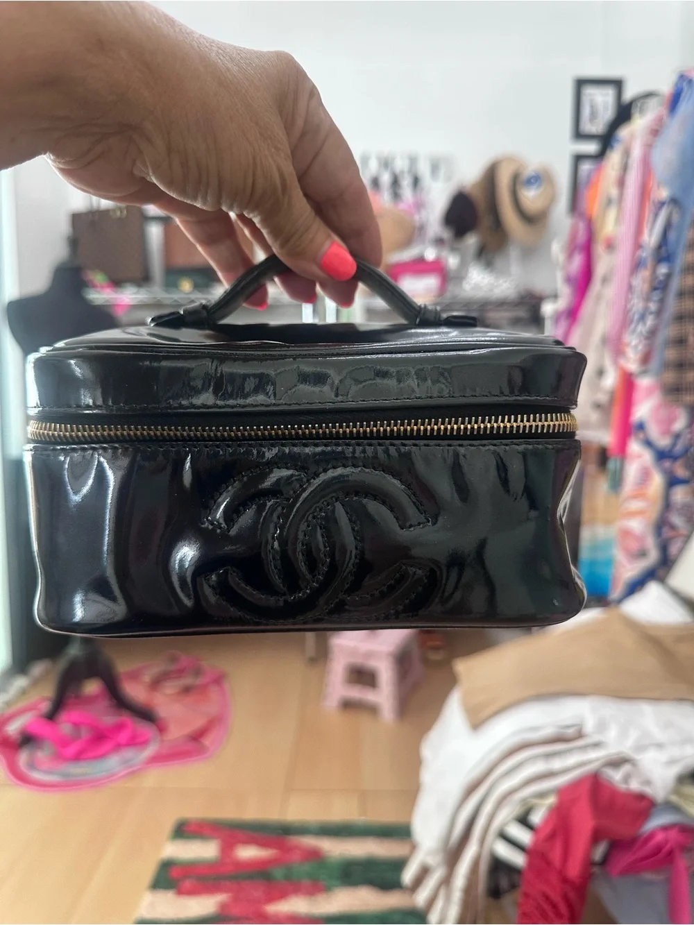 CHANEL patent leather